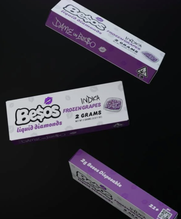 Besos Frozen Grapes 2g Disposable Vape | Indica